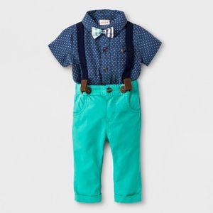 Cat & Jack Baby Boy Summer Suspenders Outfit